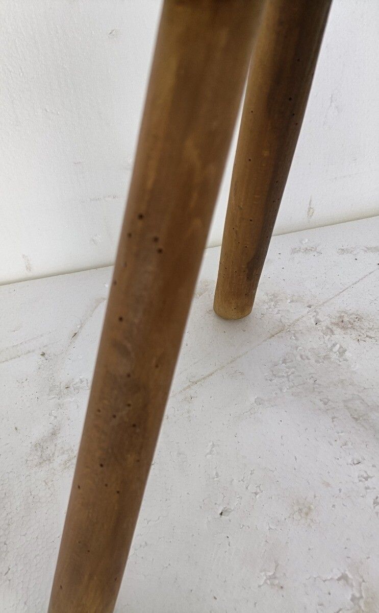 Milking Stool, Pedestal, Plant Stand, Authentic, Antique, Barn Style, Japandi, C photo 121.0