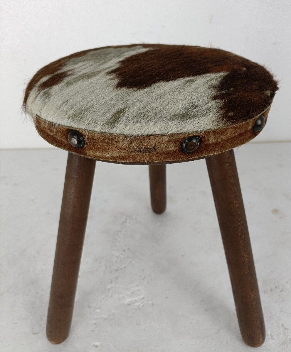 Old  Milk Milking Stool Farmhouse Country Barn Style  French  Tripod Side Displa photo for sale