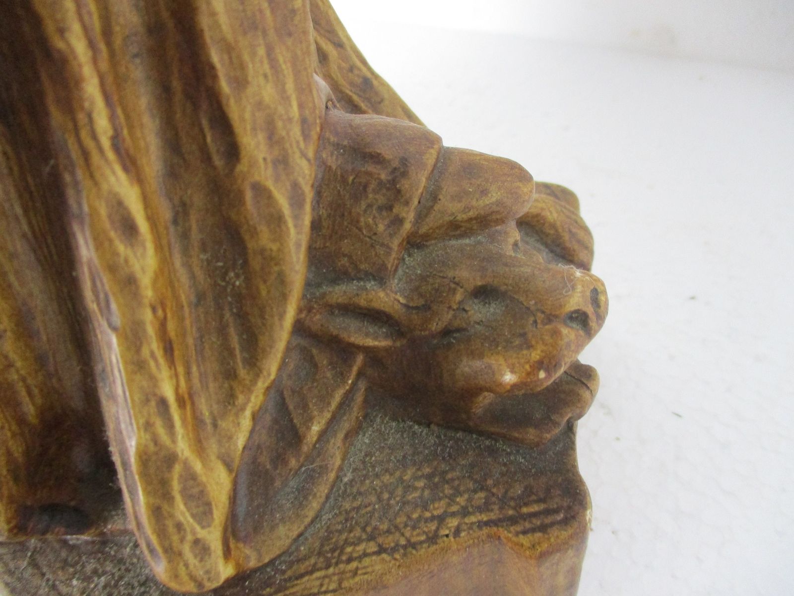 photo for sale Gothic Statue Our Lady Of Flanders Virgin Mary Threading On Dragon Infant Child