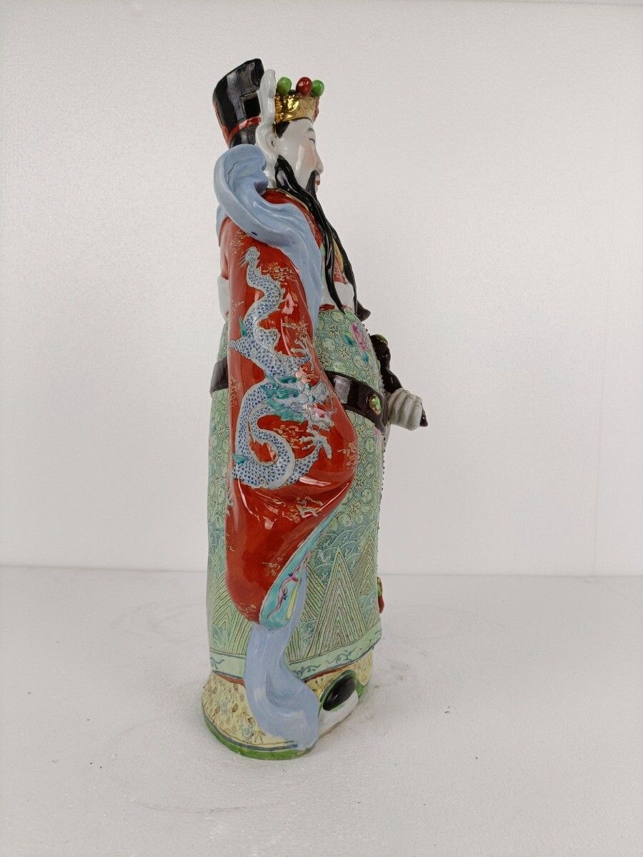 Porcelain Statue Chinese Lu Xing Good Fortune  Lucky Symbol Fu Lu Shou San Xing photo for sale