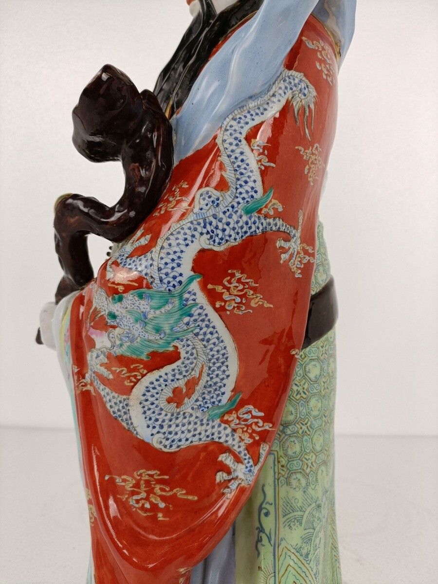 Porcelain Statue Chinese Lu Xing Good Fortune  Lucky Symbol Fu Lu Shou San Xing photo vinterior
