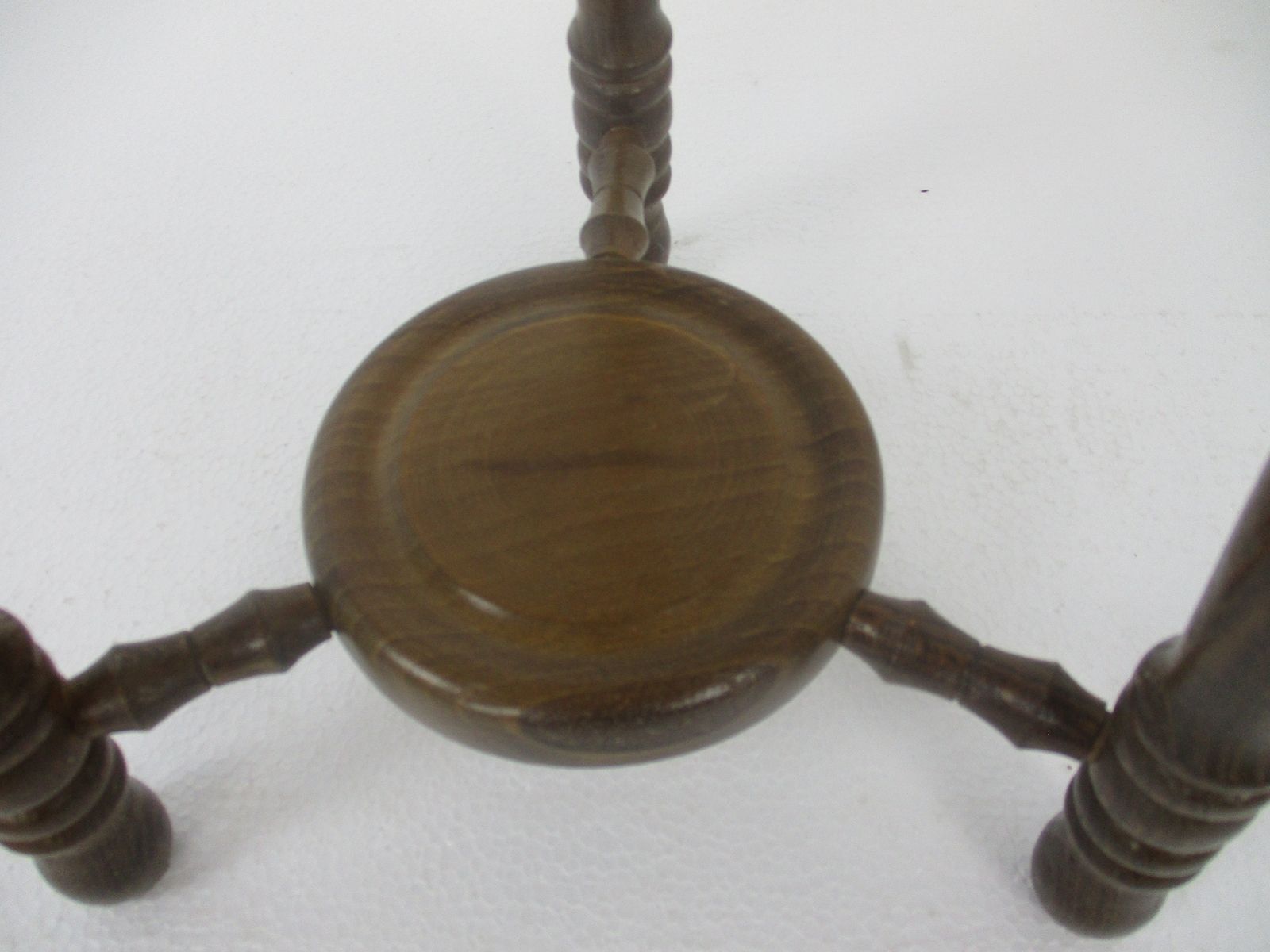 Vintage Wooden Side Wine Table Pedestal Plant Stand Milking Stool Two Tier Beaut photo for sale