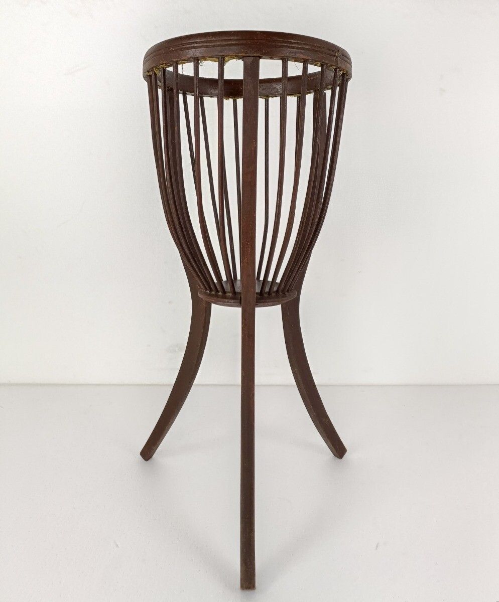 Lovely Wooden Standing Basket Very Special Quilting Sewing Basket Tiki Style photo Home Decor