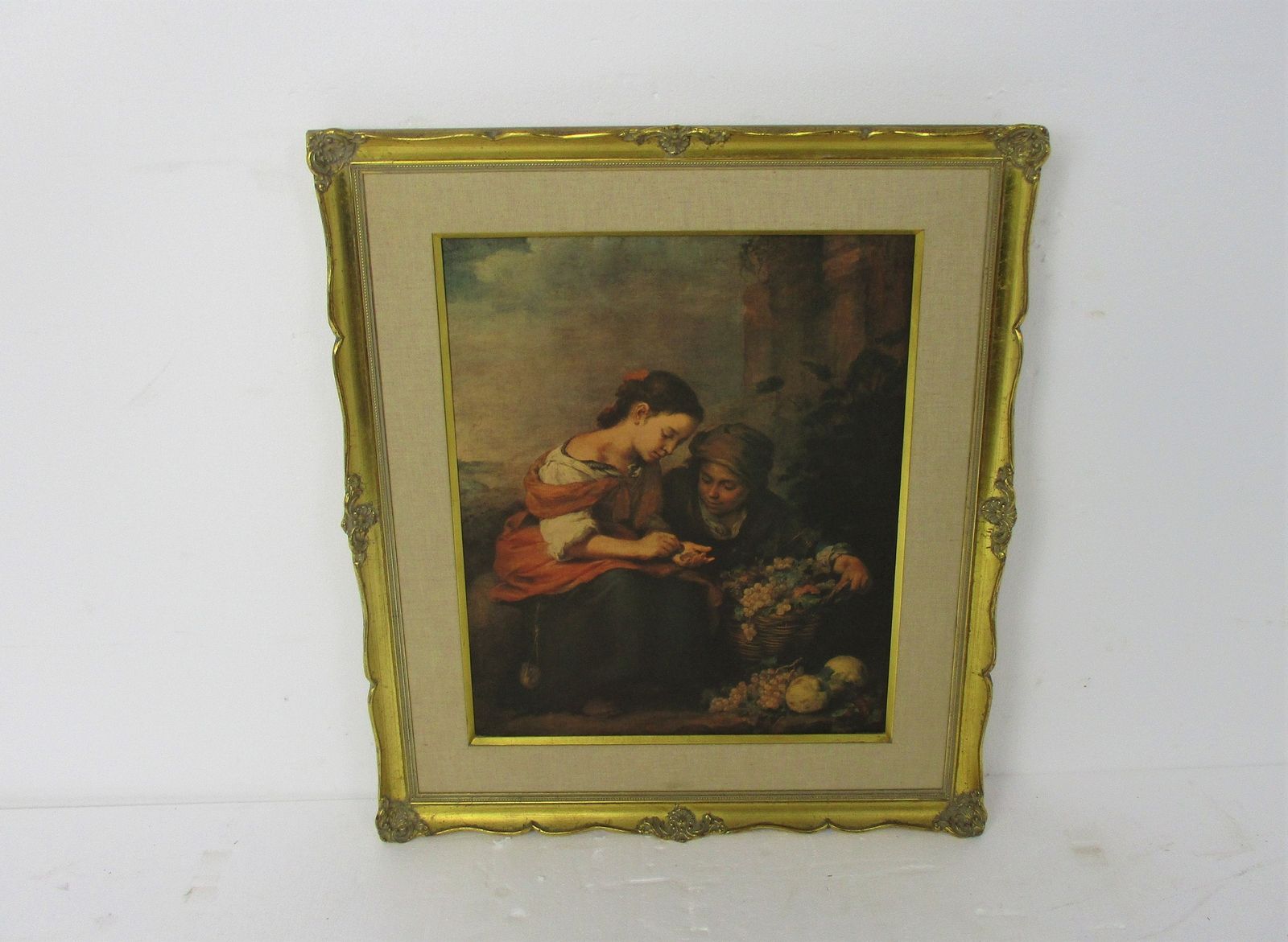 Art Print Beautiful Frame The Little Fruit Seller After Bartolome Esteban Murill photo furniture