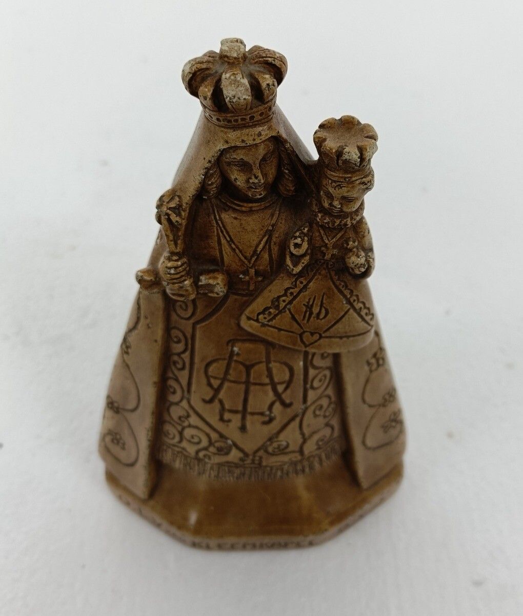 Art Deco Our Lady Of Kleemkapel Kaprijke Statue Plaster Virgin Mary Infant Htf C photo vinterior