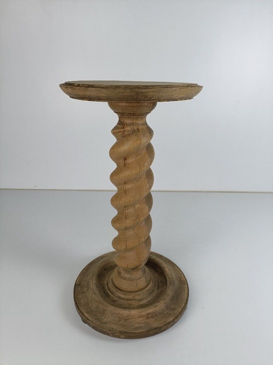 Vintage Plant Stand Barley Twist Pedestal Sand Blasted Side Table Bonsai Stand F photo Furniture