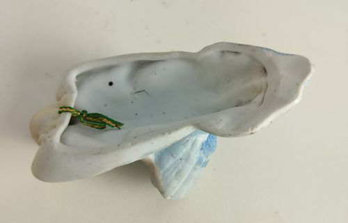 photo furniture Small Antique Holy Water Font Pastel Blue Angel Porcelain Bisque Vessel Wall Han