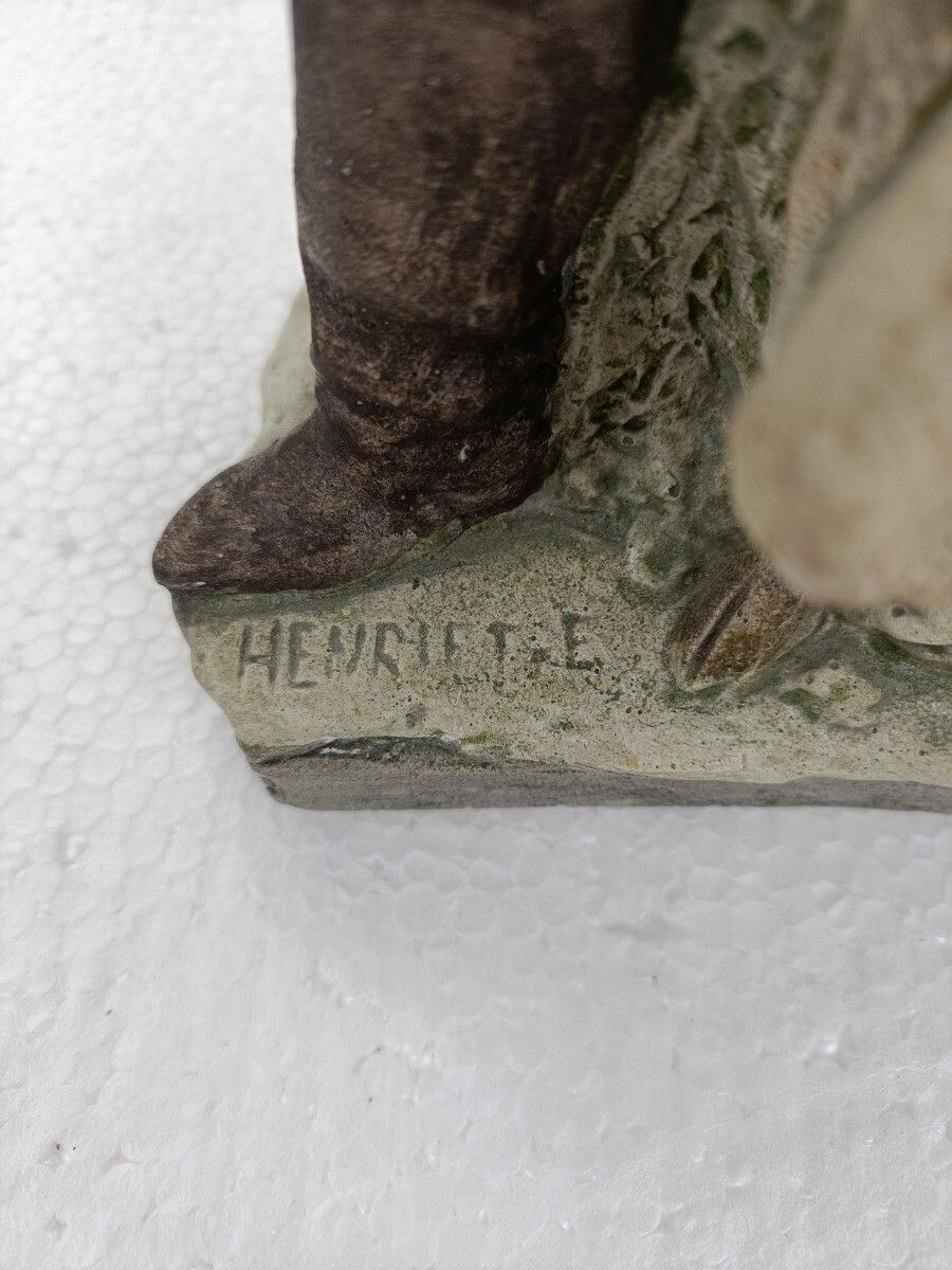 photo furniture Statue Figurine Saint Hubertus Hubert Stag Htf Collector Vintage Stoneware Sig