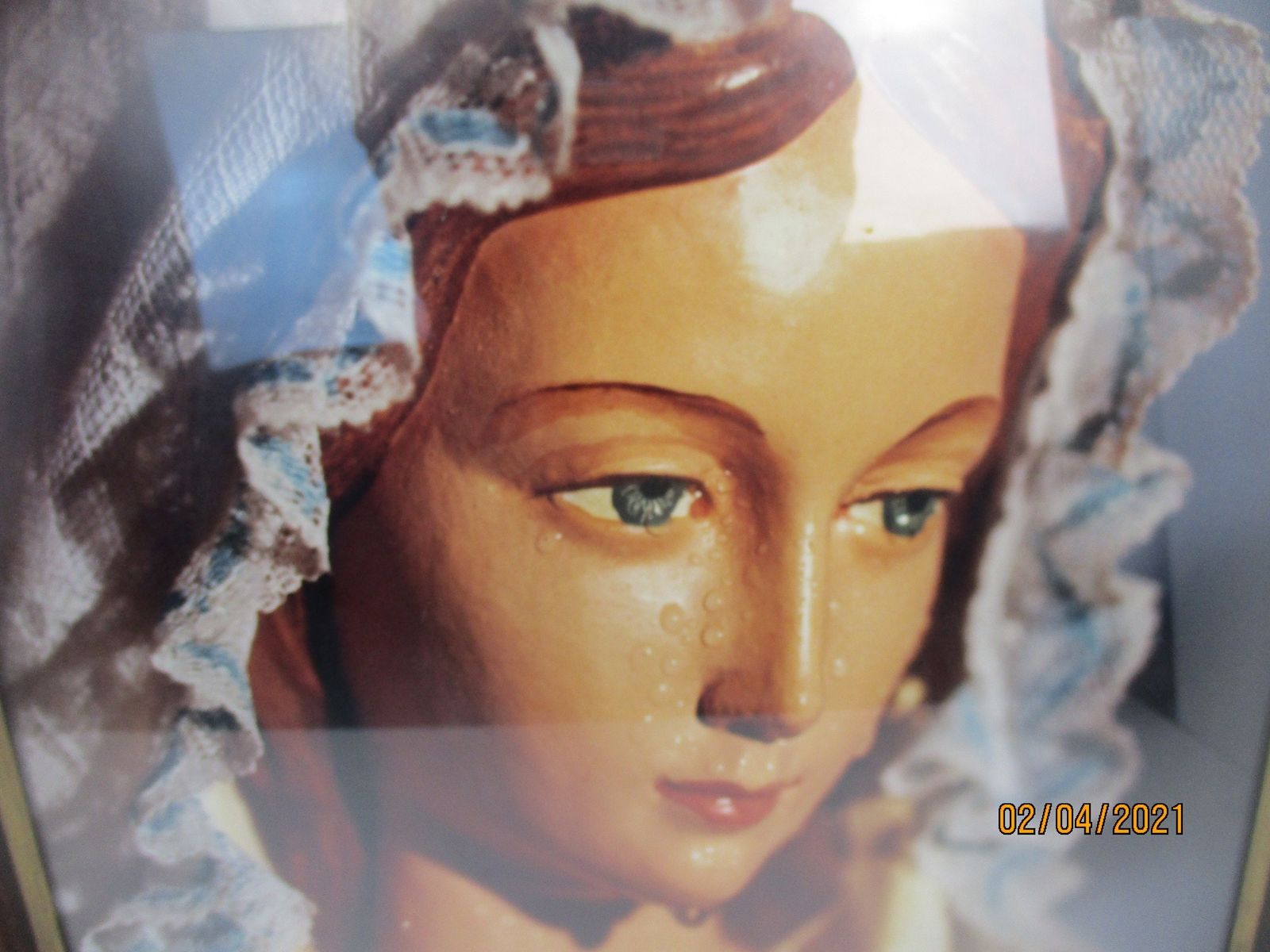 Beautiful Large Print Framed Our Lady Maria Rosa Mystica Montichiari Madonna Cry photo furniture