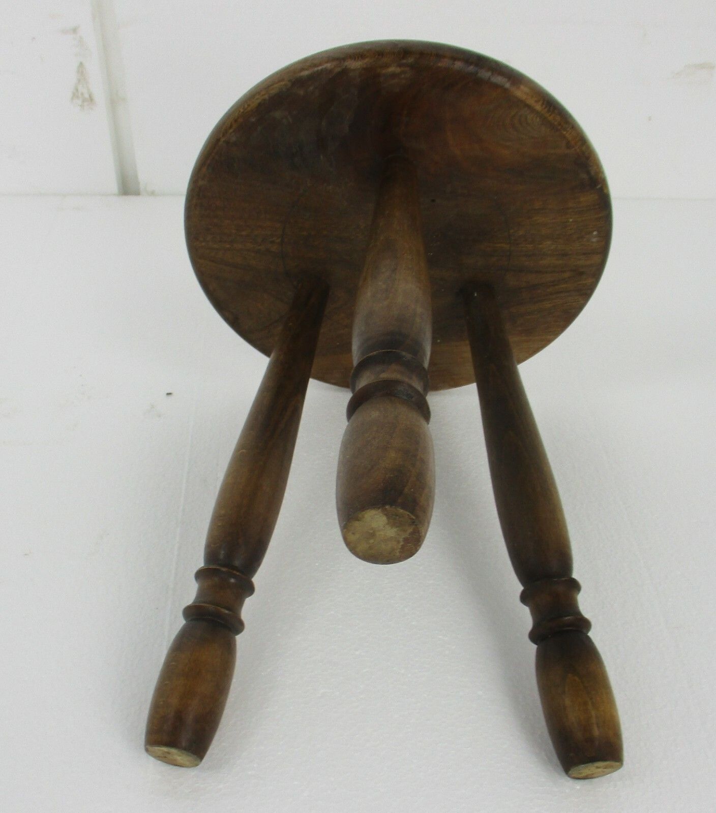 Vintage Hand Carved Wood Tripod Milking Stool Pedestal  Small Table Pedestal photo 112.0