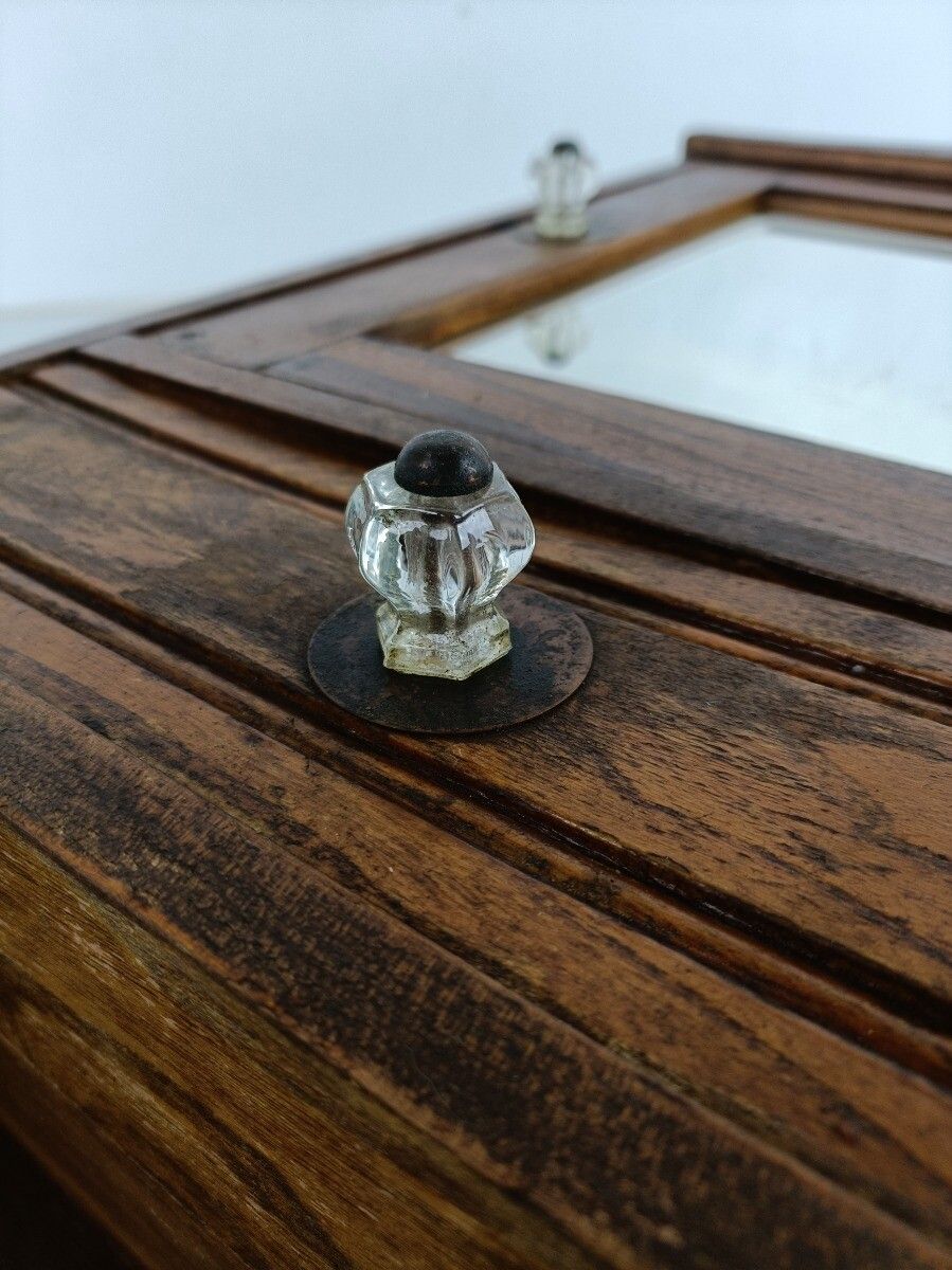 Apothecary Medicine  Bathroom Kitchen Cabinet Barn Farmhouse Style Carved Wood B photo 323.0