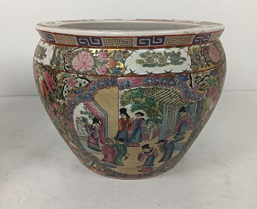 Couple  Vintage Chinese Porcelain Enamel Koi Fish Bowl Planters Vases Cachepots photo furniture