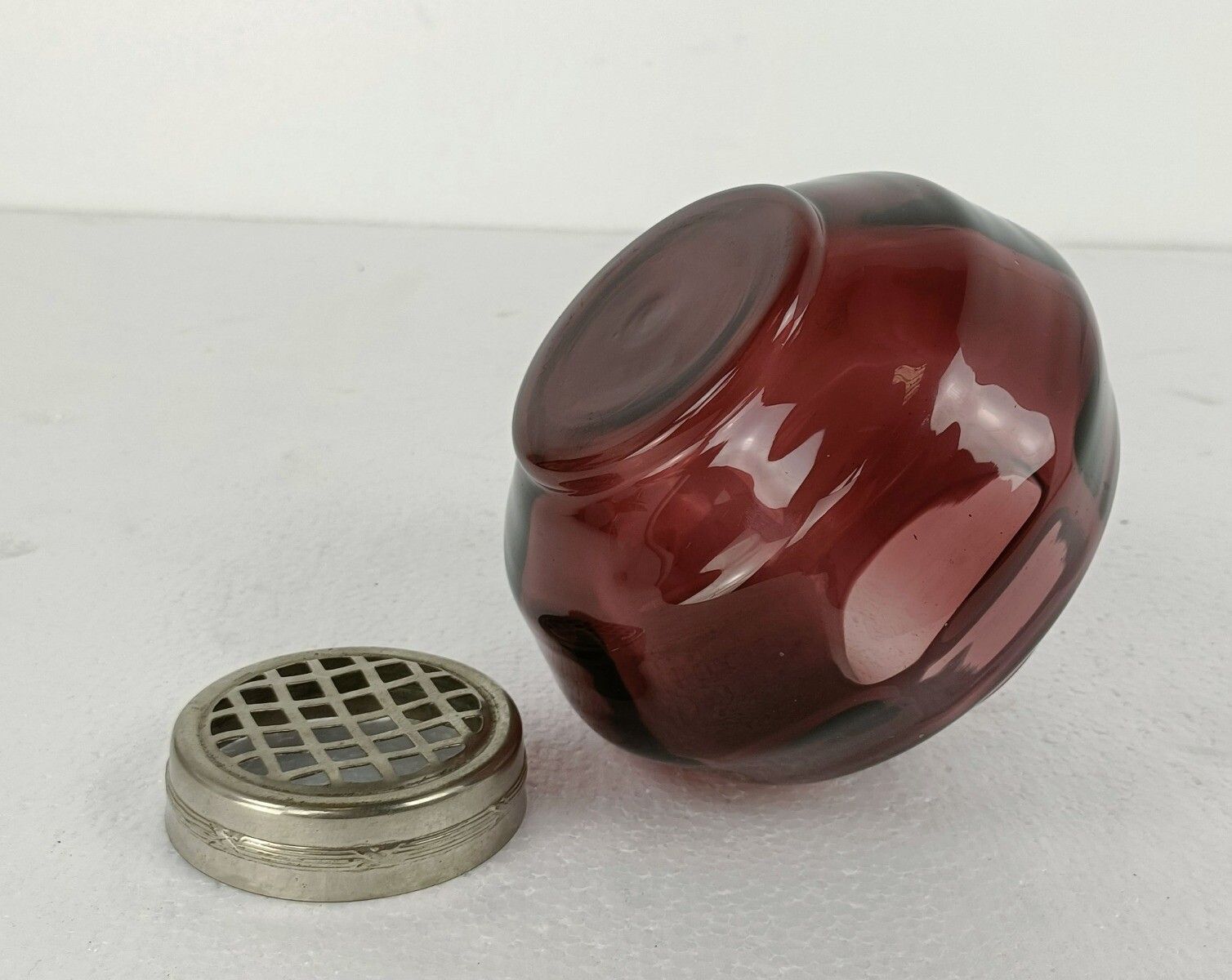 Art Deco Vase  Cranberry Glass Flower Holder Pique Fleurs Gorgeous photo buy