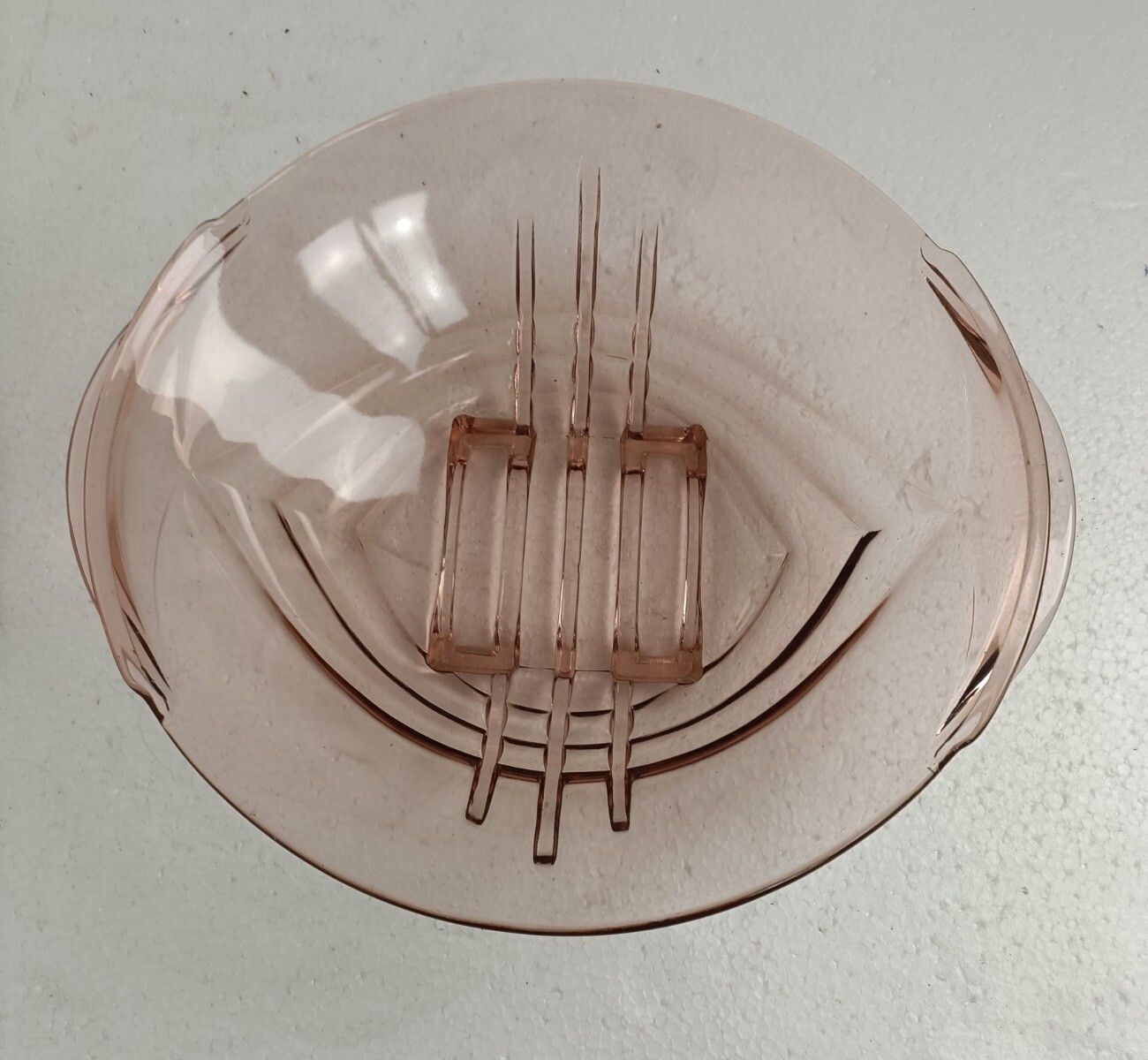 Antique Art Deco Pink Depression Glass Tray And Serving Tray Gorgeous Two Pieces photo Home Decor