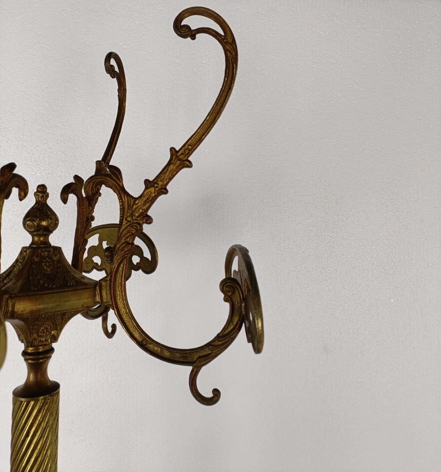Standing Hall Tree Coat Hallway Rack Brass Fish  Base Hollywood  Regency Italy photo buy