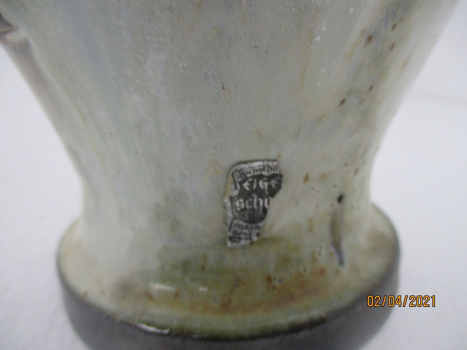 Art Deco Revival Vase Marked Dubois Flower Stoneware 9.25" photo 73.0