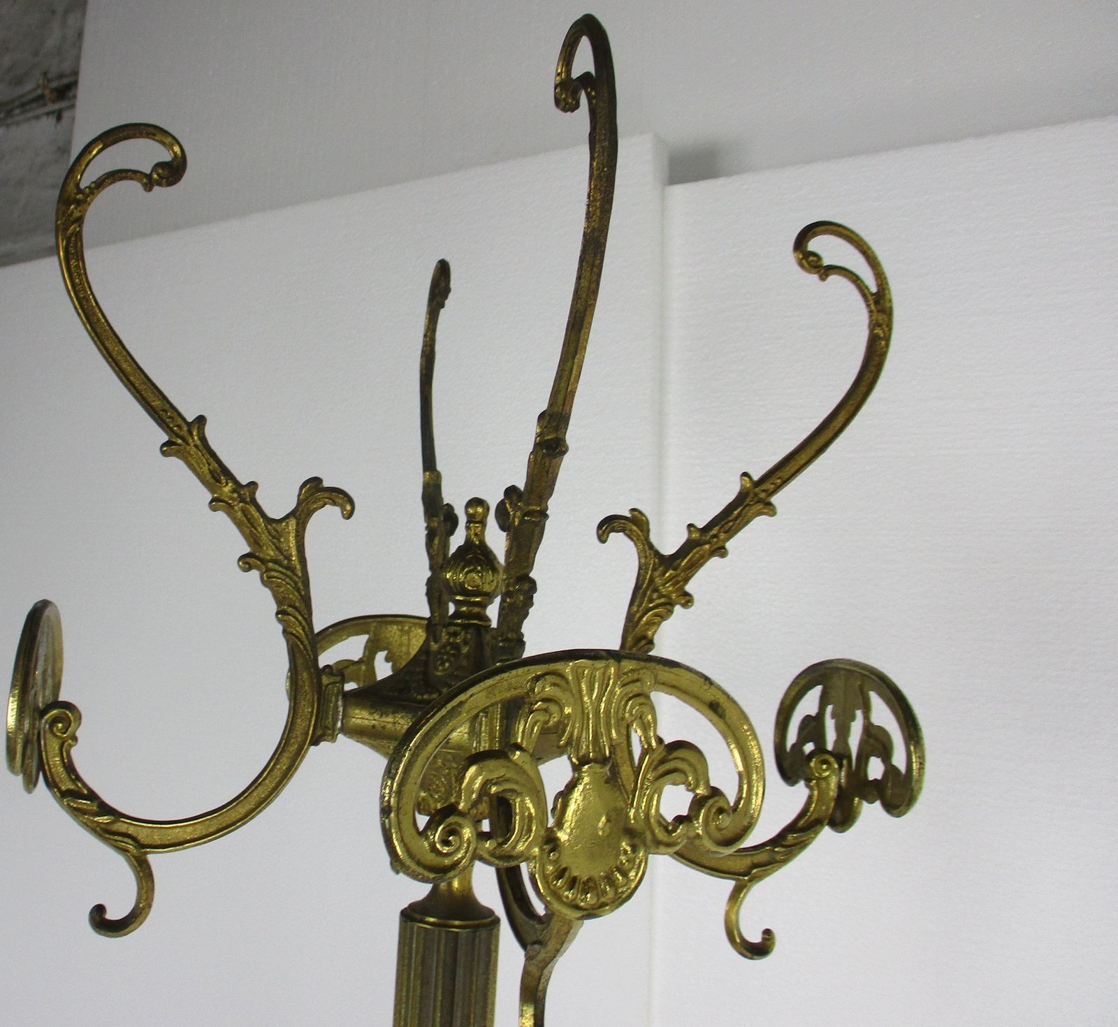 Standing Hall Tree Coat Hallway Rack Brass Mermaids Base Italian Eyecatcher photo for sale