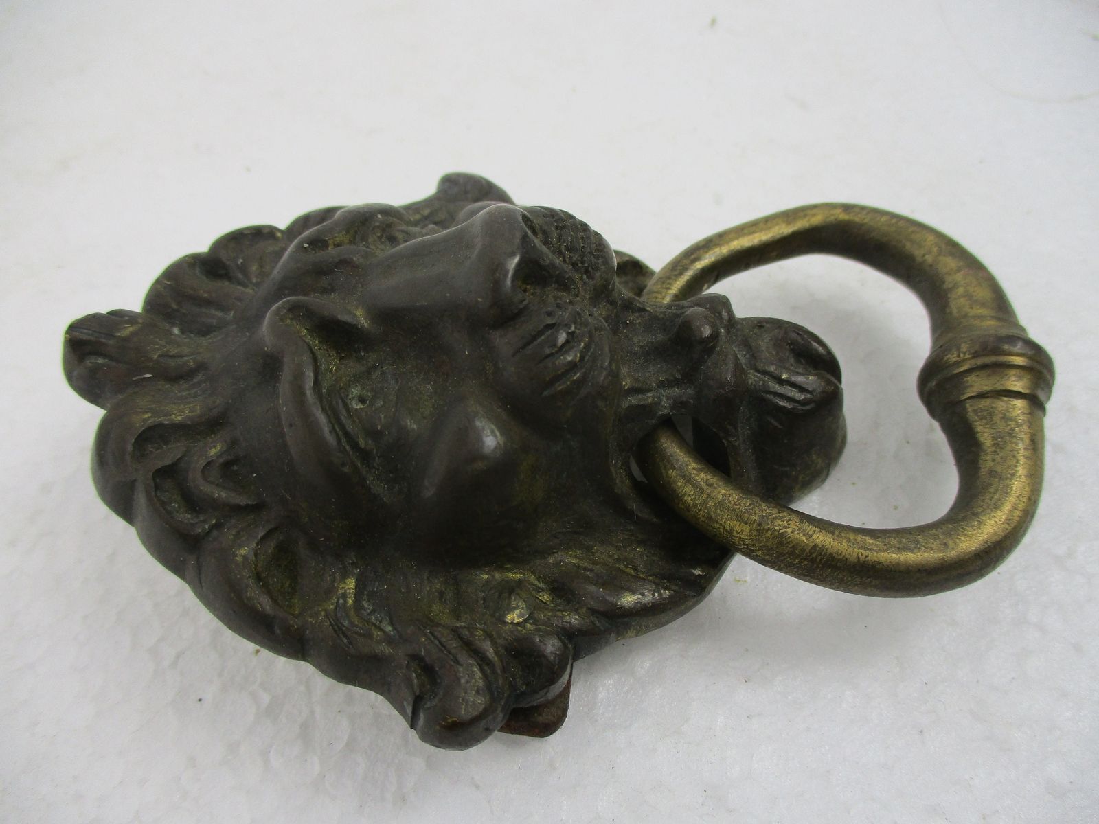 Antique 19th Century Brass Door Knocker Lions Head Ring Architectural Gorgeous R photo Home Fixtures