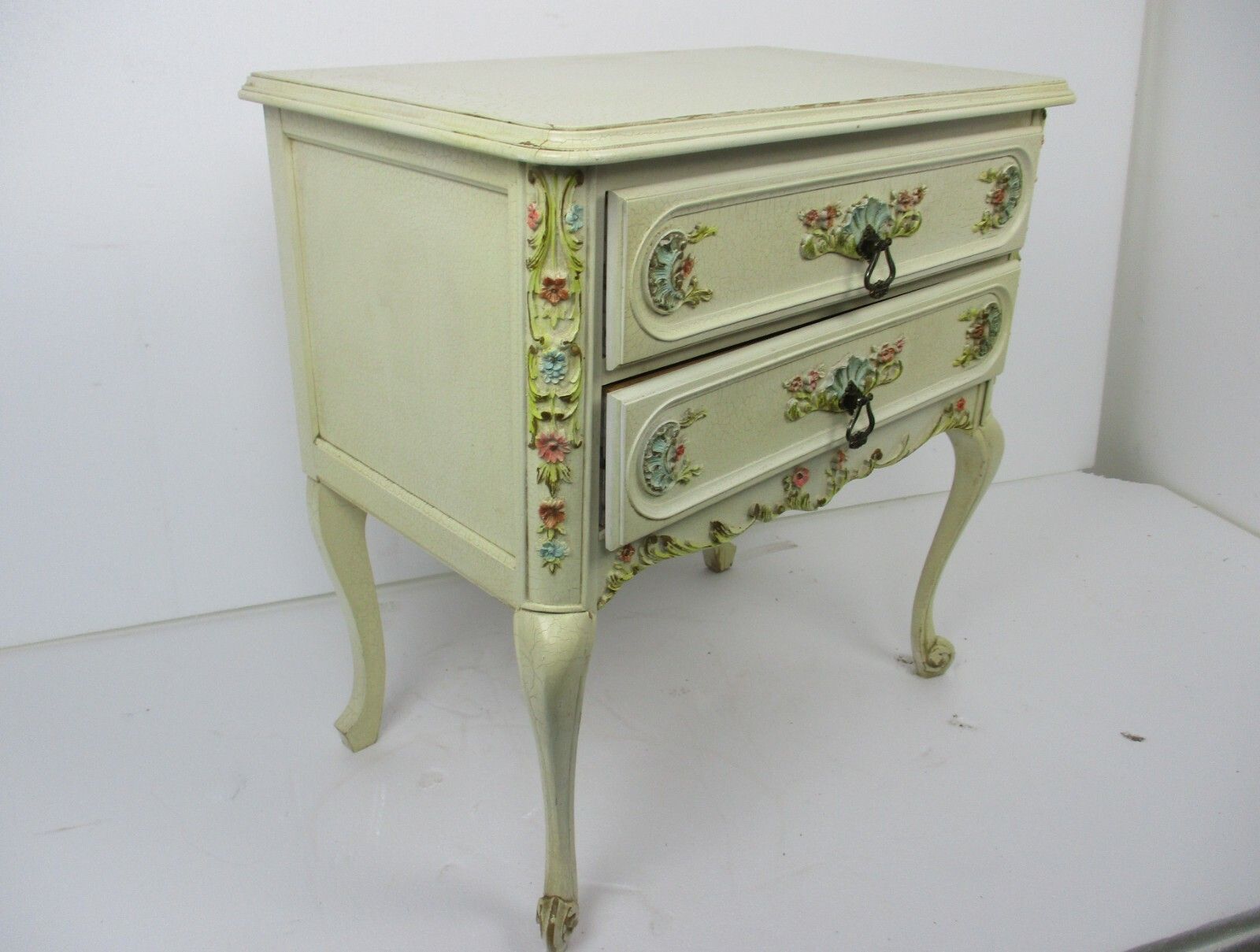 French Provincial White Crackled Chest Of Drawers Wood With Mirror Florentine photo furniture
