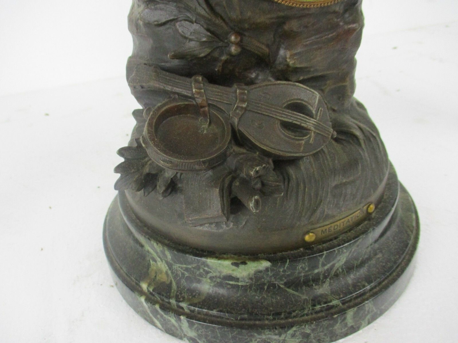 3 Piece Garniture Mantle Set Clock Vases L & F Moreau French  Cherubs Girl Wow photo for sale