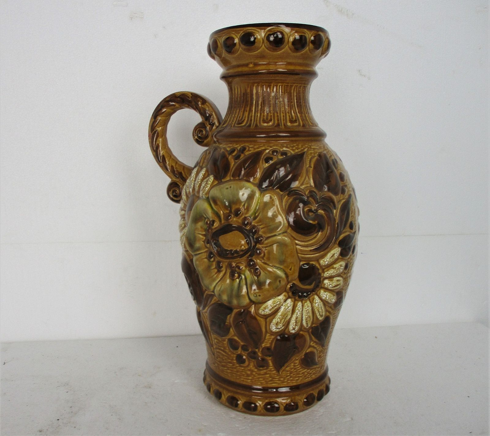 Xl West Germany Pitcher Vase Ceramic Mid Century Modern Glazed Art Pottery Caraf photo Home Decor