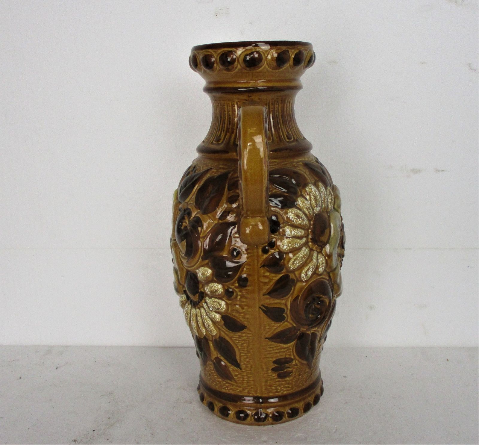 Xl West Germany Pitcher Vase Ceramic Mid Century Modern Glazed Art Pottery Caraf photo 127.0