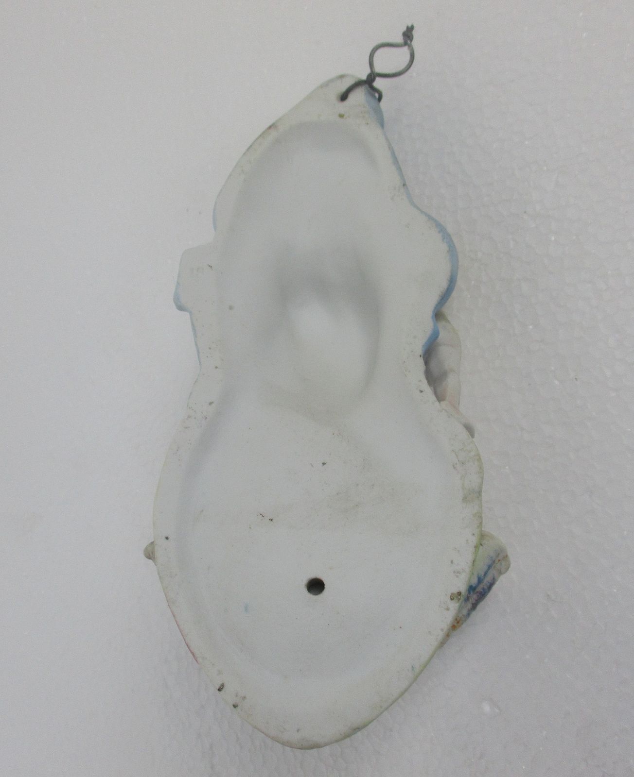 Porcelain Bisque Holy Water Font Vessel Virgin Mary And Infant Jesus  John The B photo vinterior