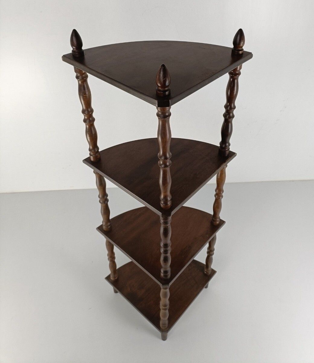 Pedestal Display Side Table Plant Stand Italian Wood Vintage Display Etagère 4 photo vinterior