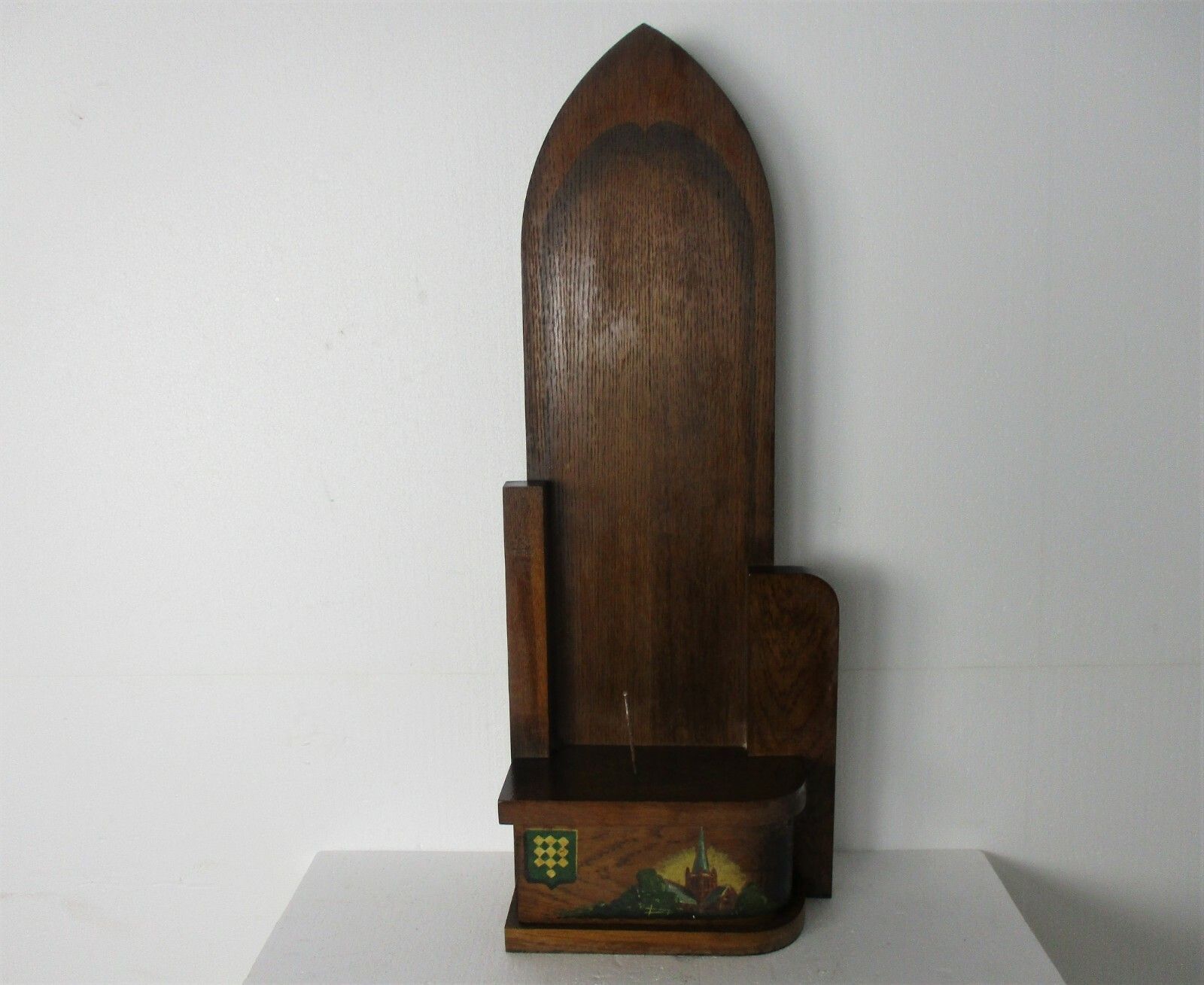 Hand Painted Chapel Niche Madonna Virgin Mary Infant Child Statue Plaster Lovely photo furniture