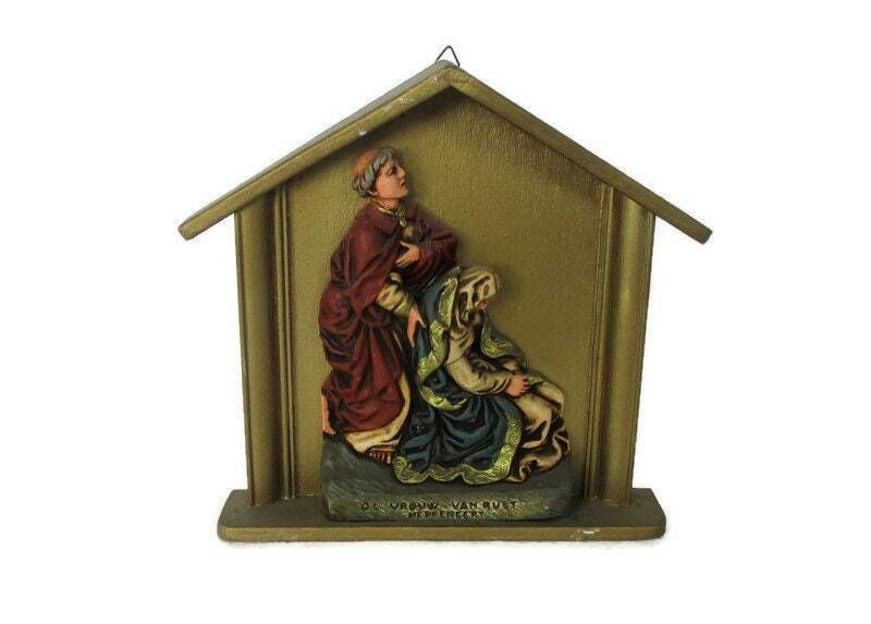 Statue Our Lady Of Rest Heppeneert With John The Evangelist Collector Extremely