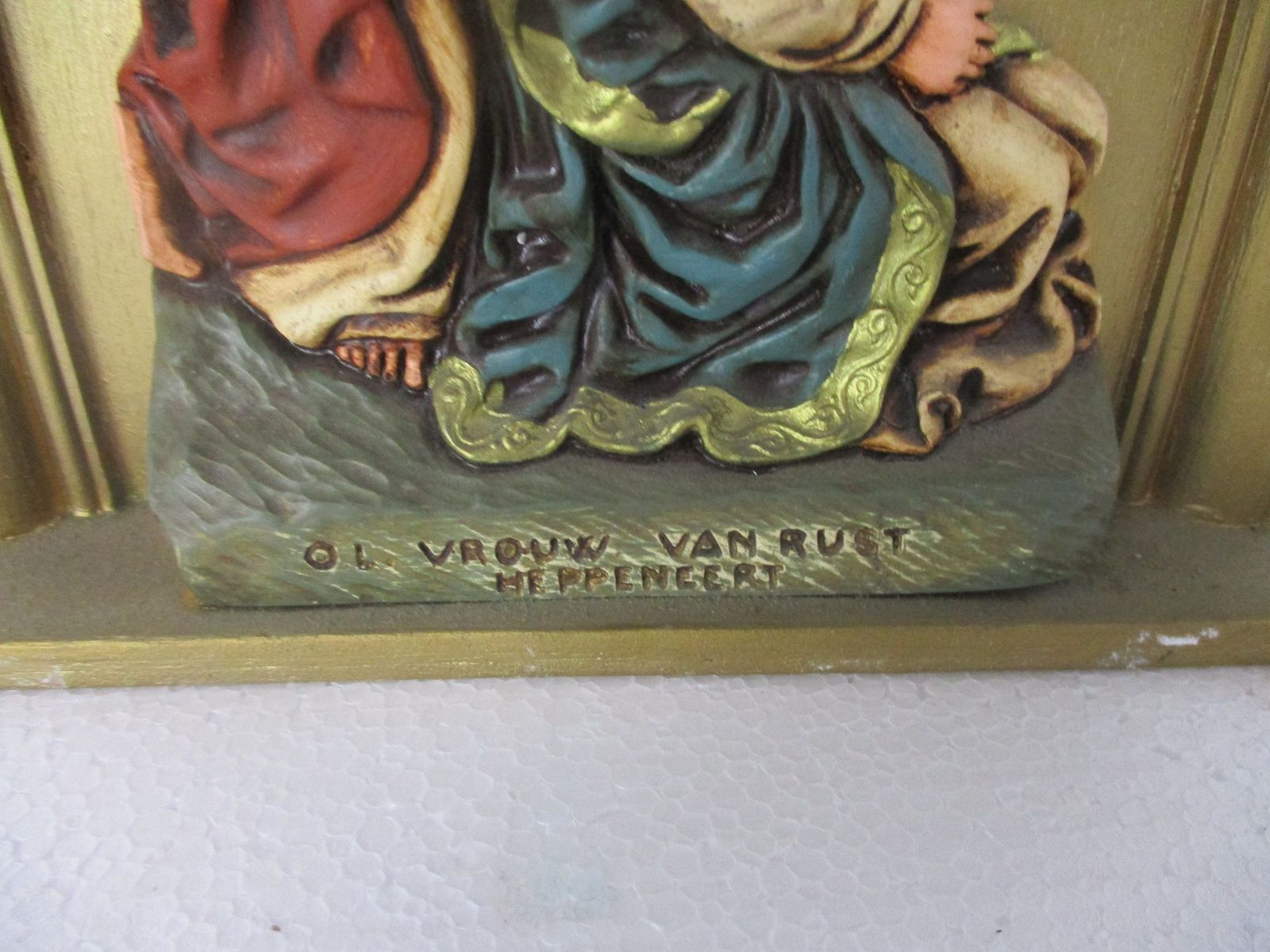 Statue Our Lady Of Rest Heppeneert With John The Evangelist Collector Extremely photo 101.0