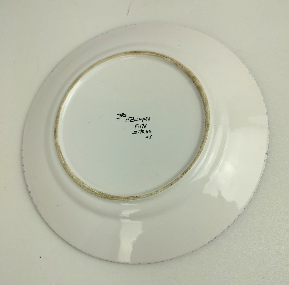 French Henriot Hb Quimper Crest  Plate Decor Bretoncouple Polychrome Hand Painte photo 57.0