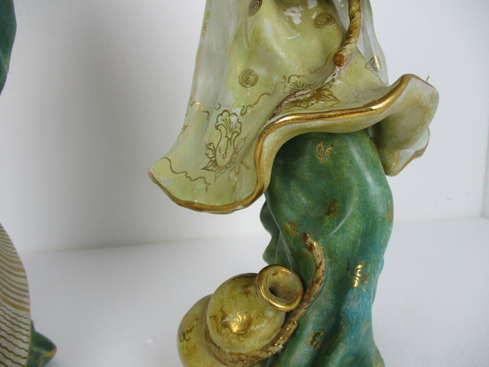 Couple Eugenio Pattarino Italy Polychrome  Statues Sculptures Chinese Couple Htf photo buy