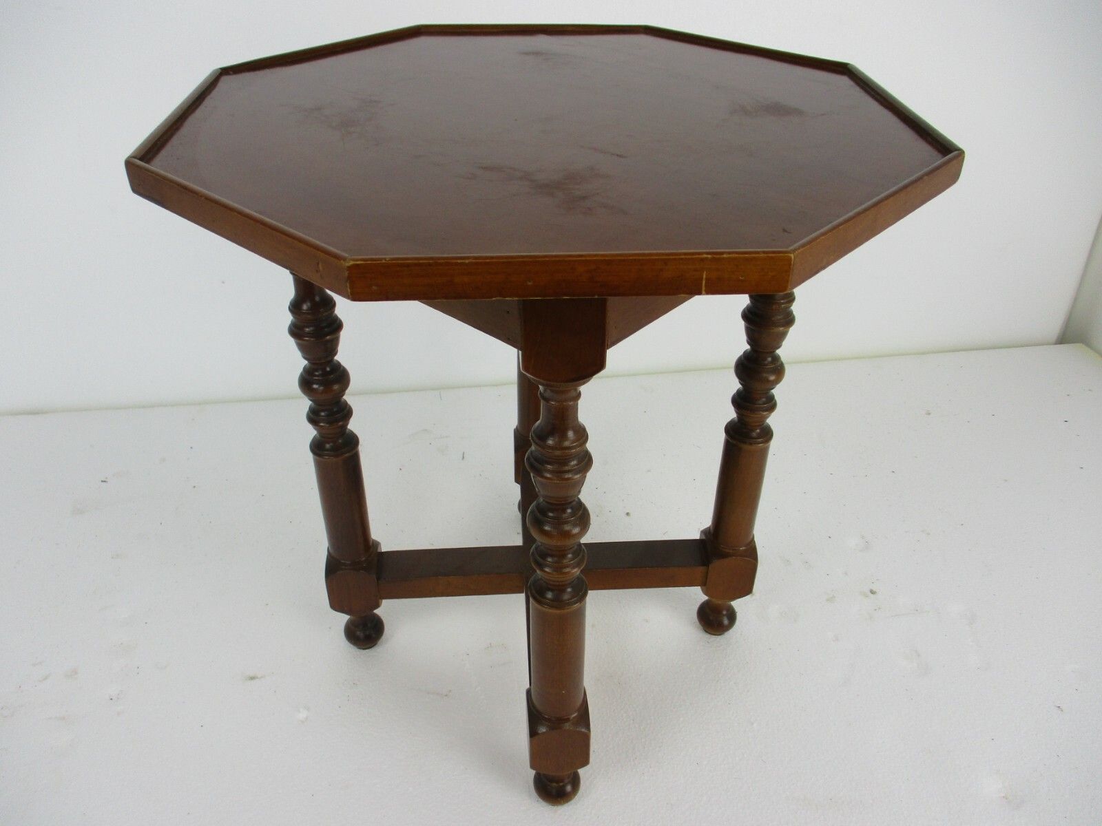 Wooden Side Wine Table Pedestal Plant Bonsai Stand Georgian Beautiful Farmhouse photo vinterior