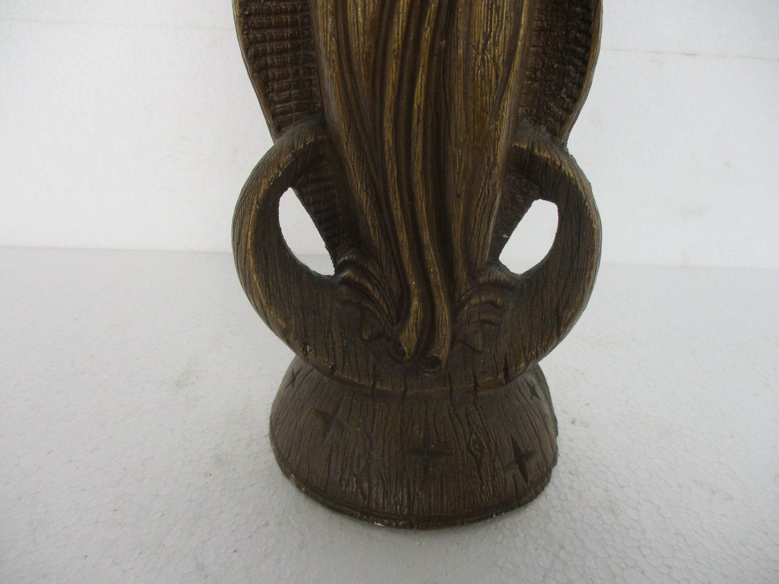 Art Deco Virgin Mary Madonna Infant Child Plaster Statue Tenderness Lovely Statu photo for sale