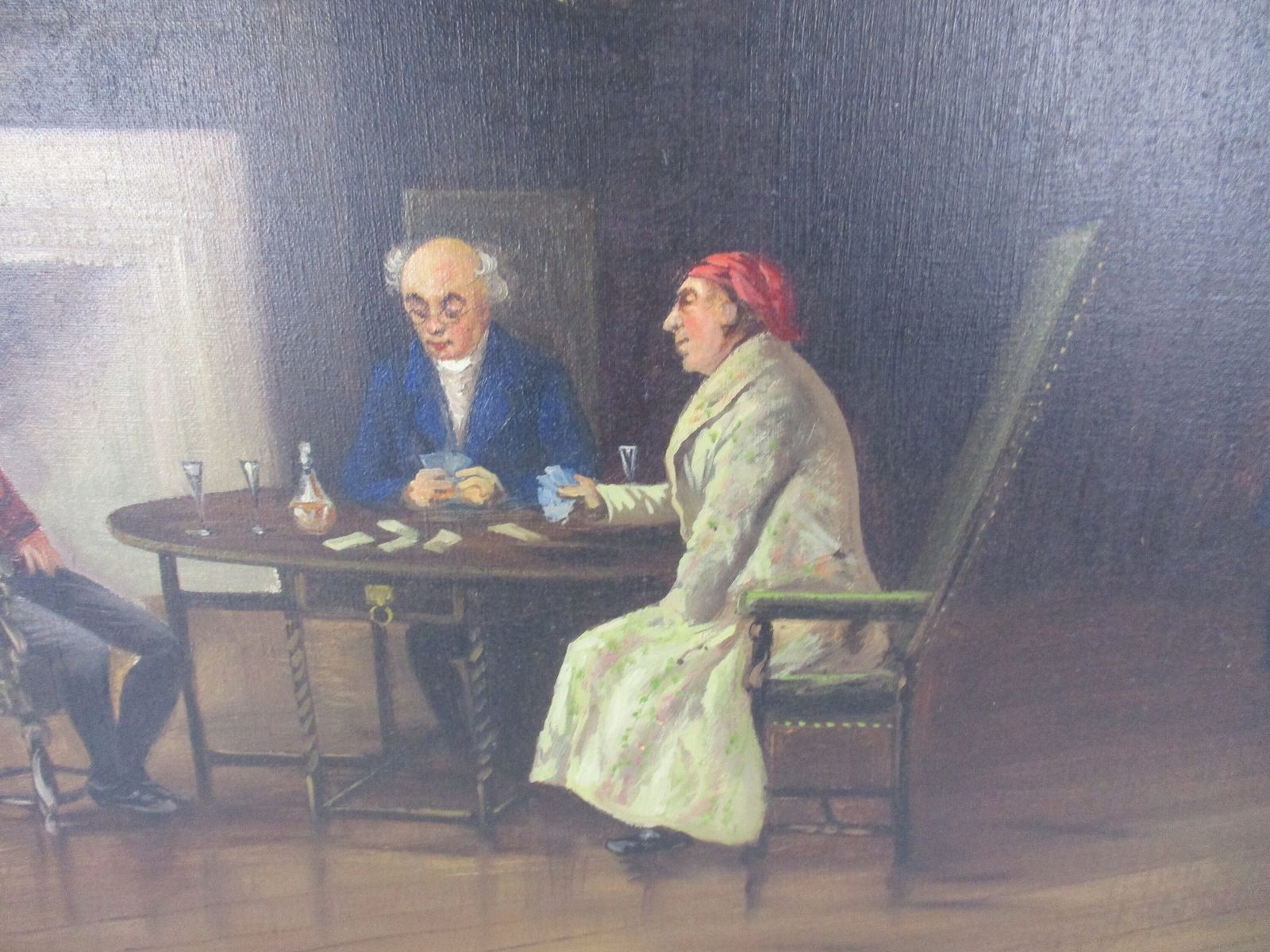 Oil Painting On Canvas Gorgeous Wooden Frame  Exquisite  Xl  Victorian Gentlemen photo for sale