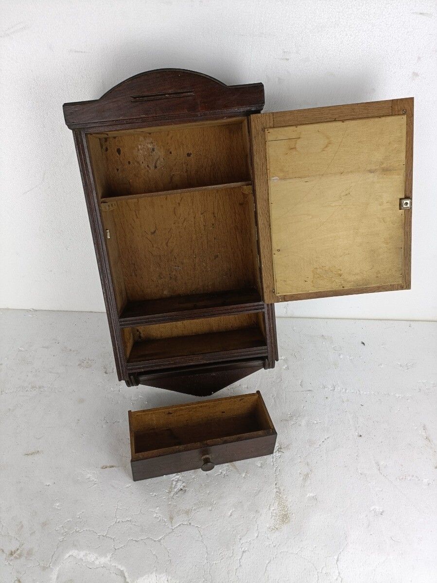 Apothecary Bathroom Medicine Kitchen Cabinet Wood  Antique Barn Style Farmhouse photo vinterior