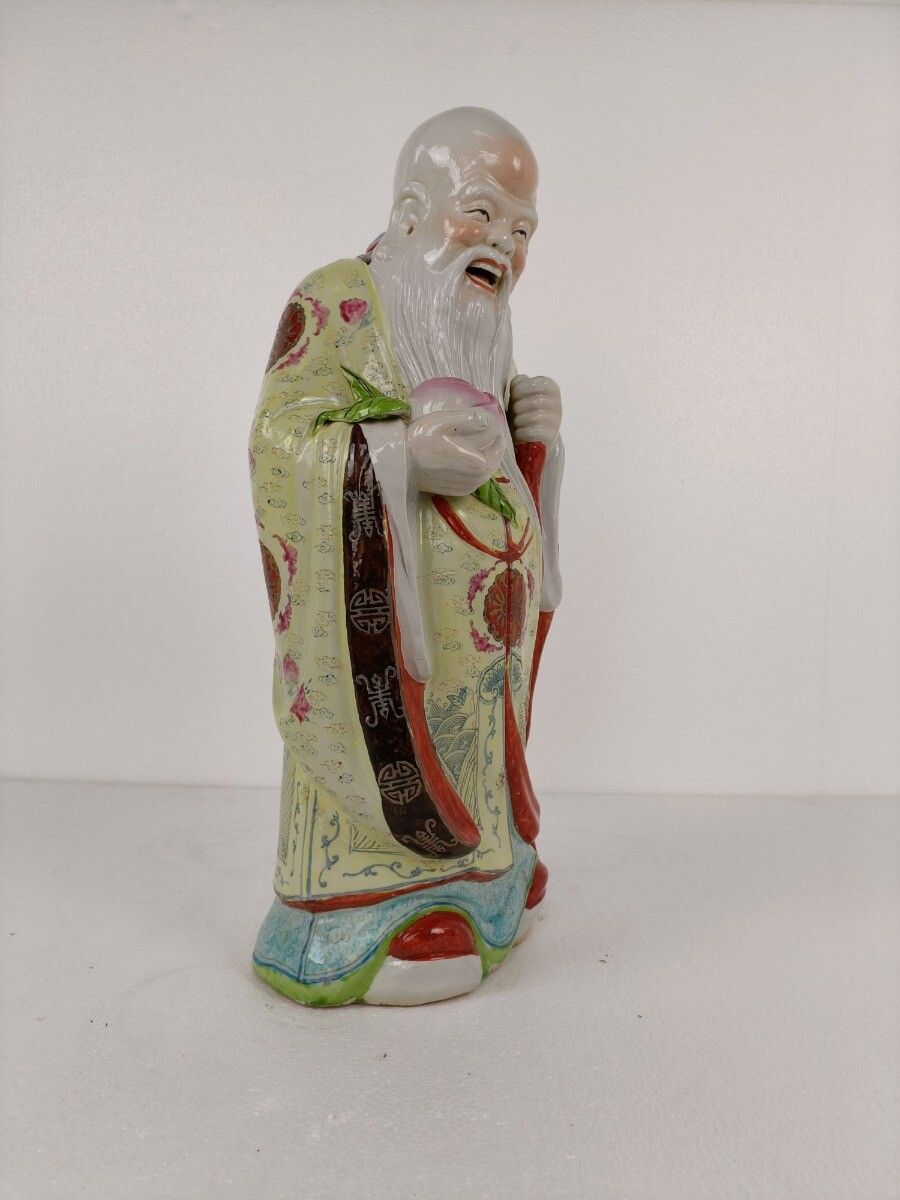 Porcelain Statue Chinese Shou Xing Longevity Lucky Symbol Fu Lu Shou San Xing Th photo 323.0
