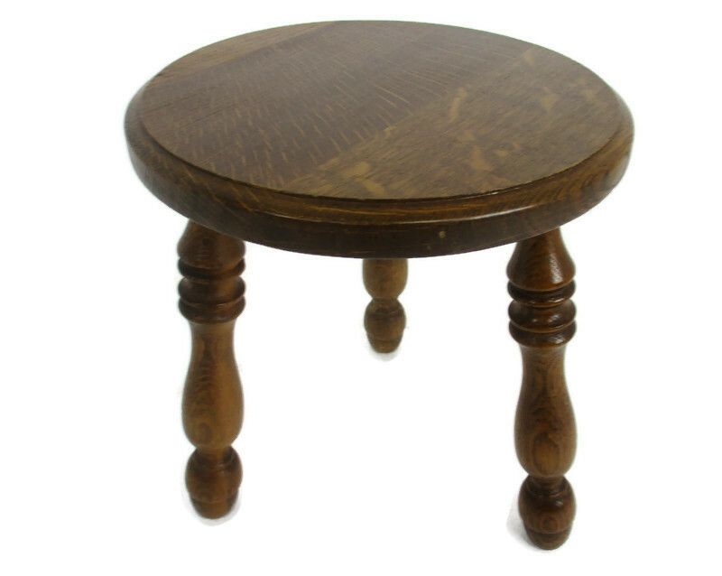 Milking Stool Pedestal Table Plant Flower Bonsai Stand Side Table Barn Country