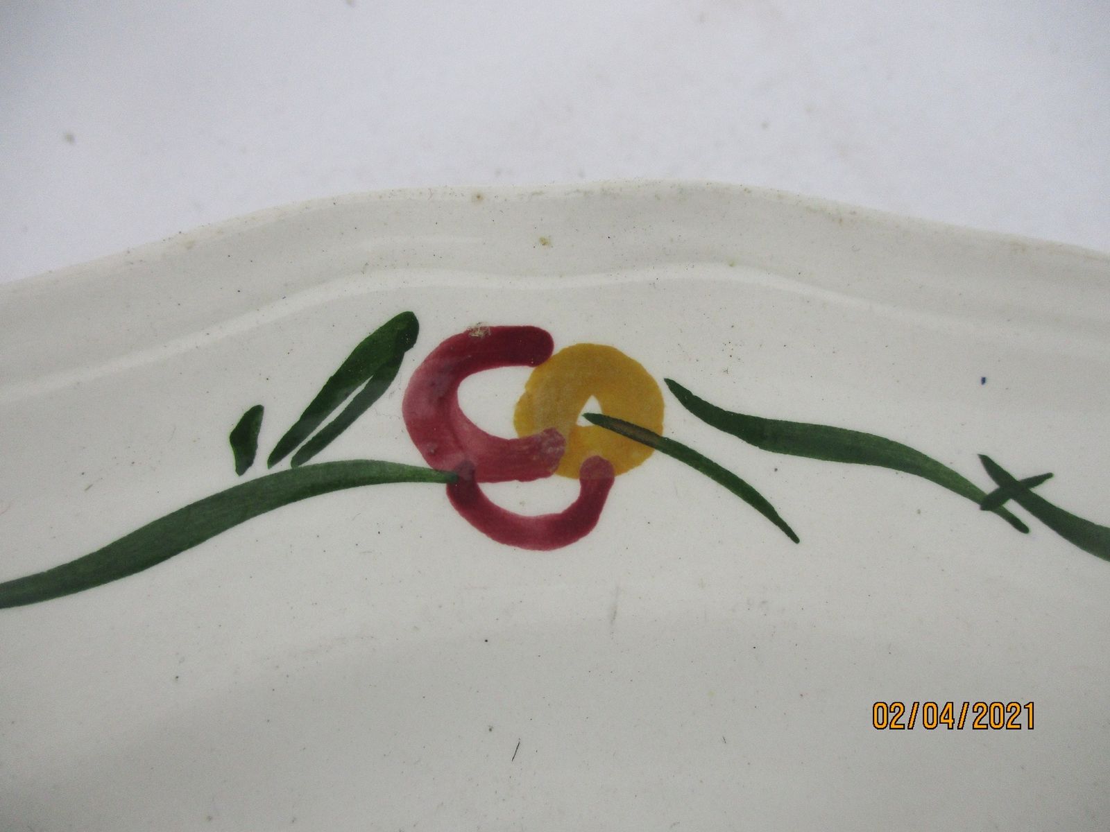 Footed Cake Stand Villeroy And Boch Marked Porcelain Antique Septfontaines photo for sale