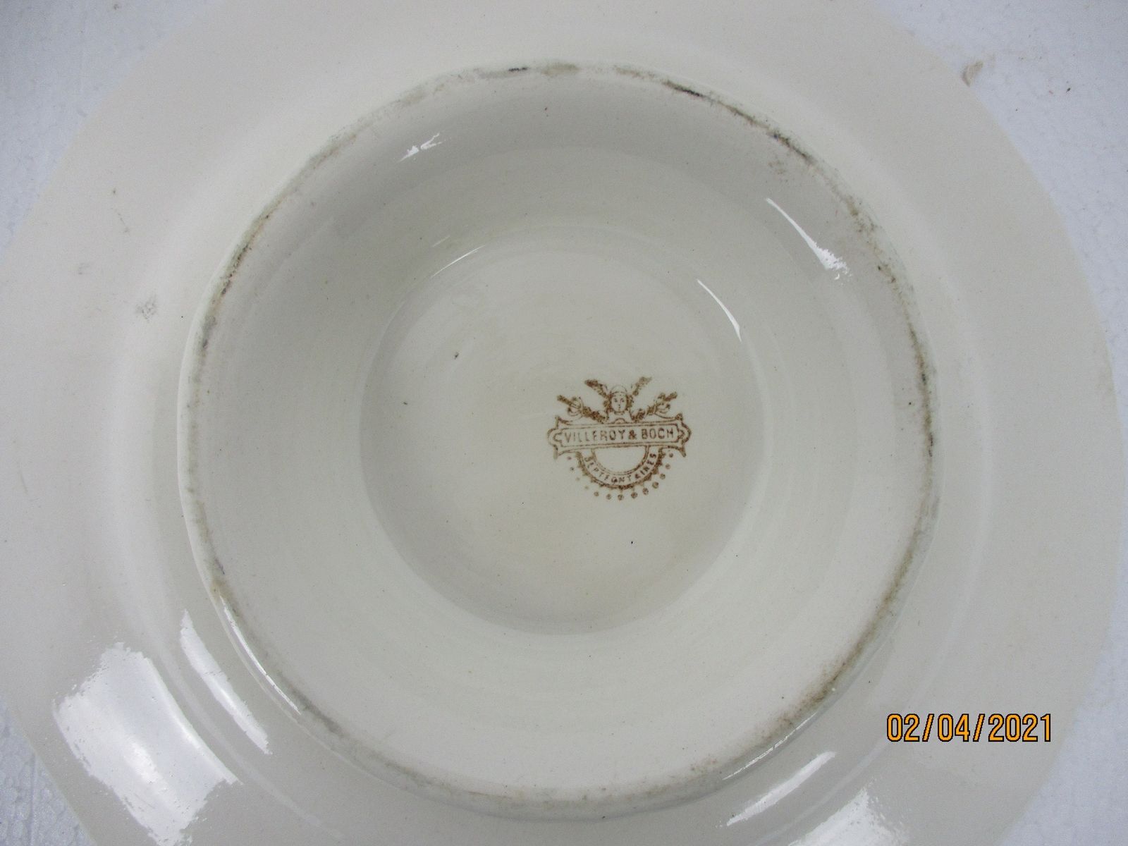 Footed Cake Stand Villeroy And Boch Marked Porcelain Antique Septfontaines photo buy