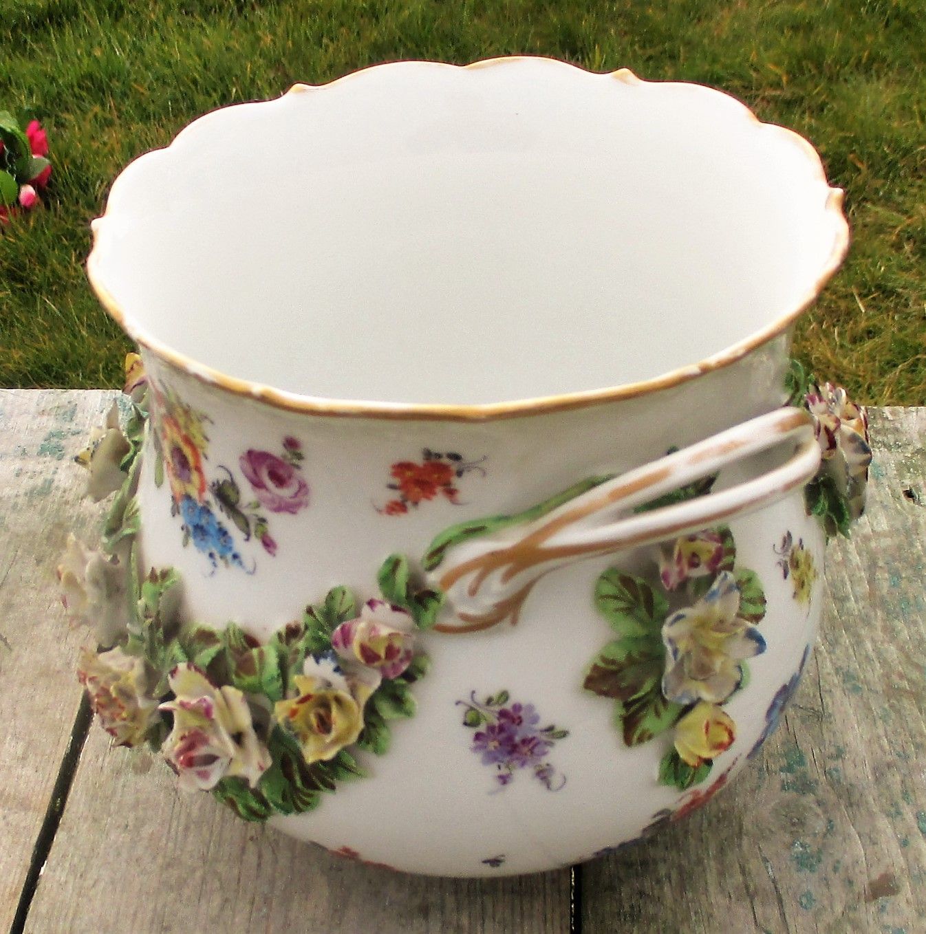 Antique Centerpiece Planter Bowl Vase Marc Eugen Bloch Porcelain De Paris photo vinterior