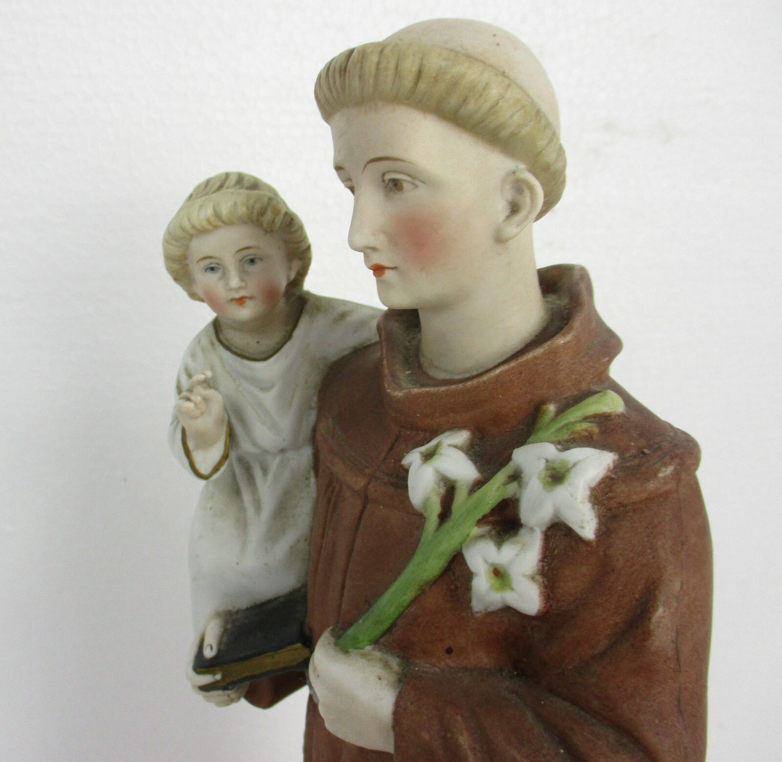 St Anthony Padua Of Lisbon Infant Child Porcelain  Statue Doctor Of The Church photo vinterior