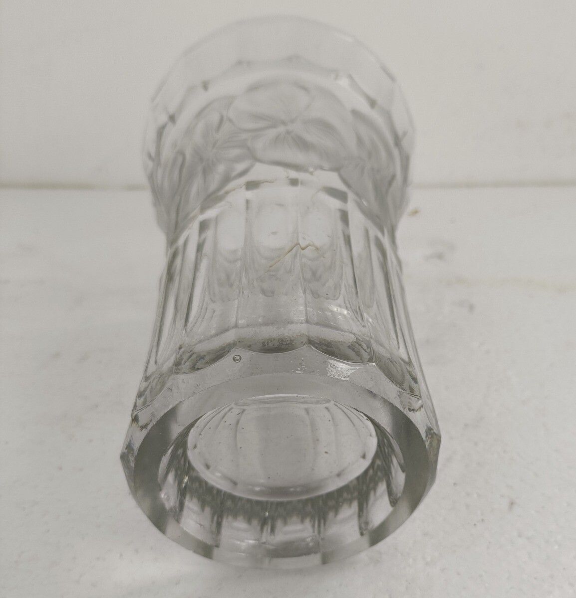 Vintage Bleikristall  Cut Crystal  Germany Vase Etched Flowers Beautiful photo Home Decor