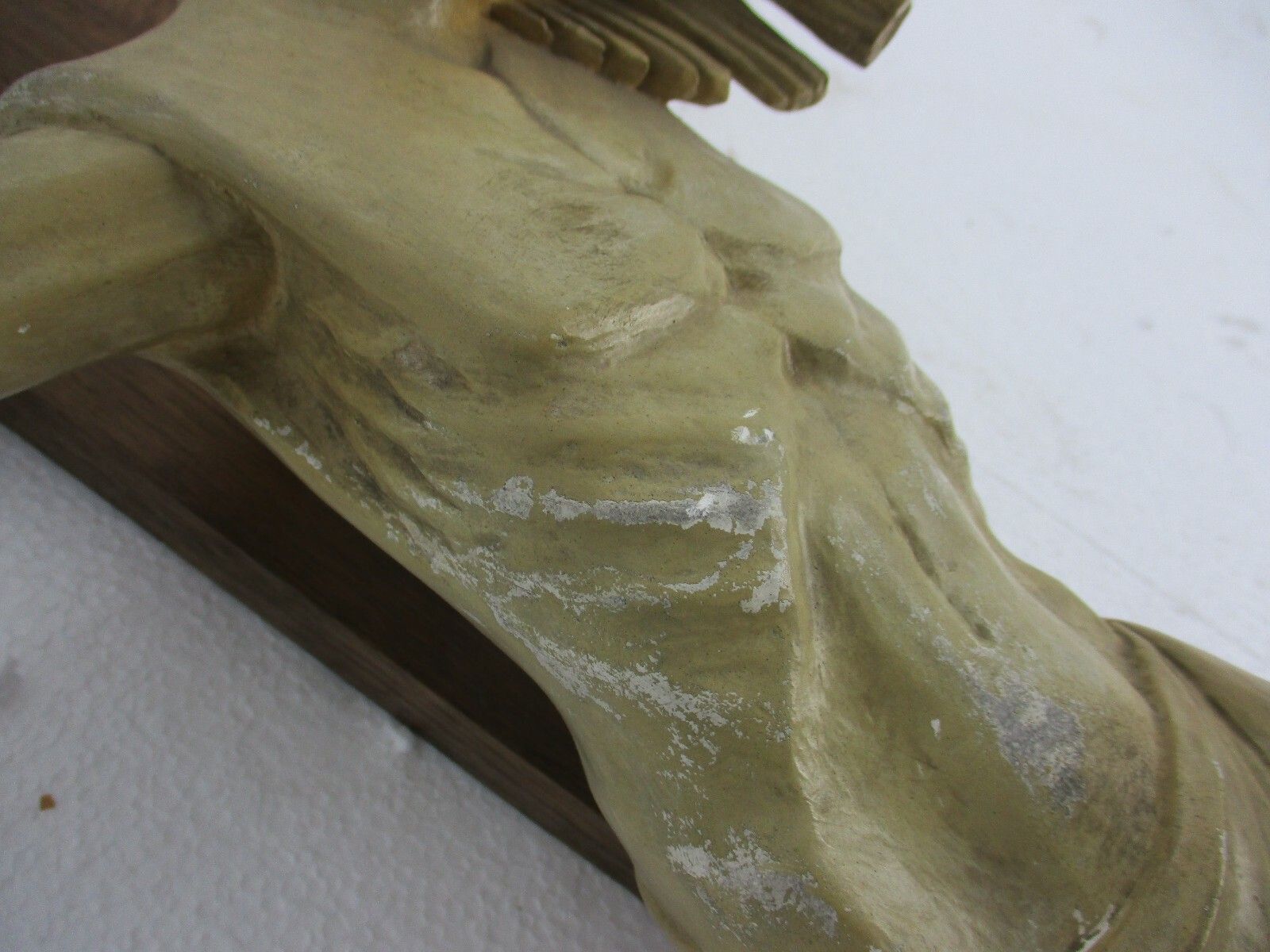 Xl Wood Hanging Crucifix Plaster Corpus Van Der Meeren Very Dramatic Wow photo buy