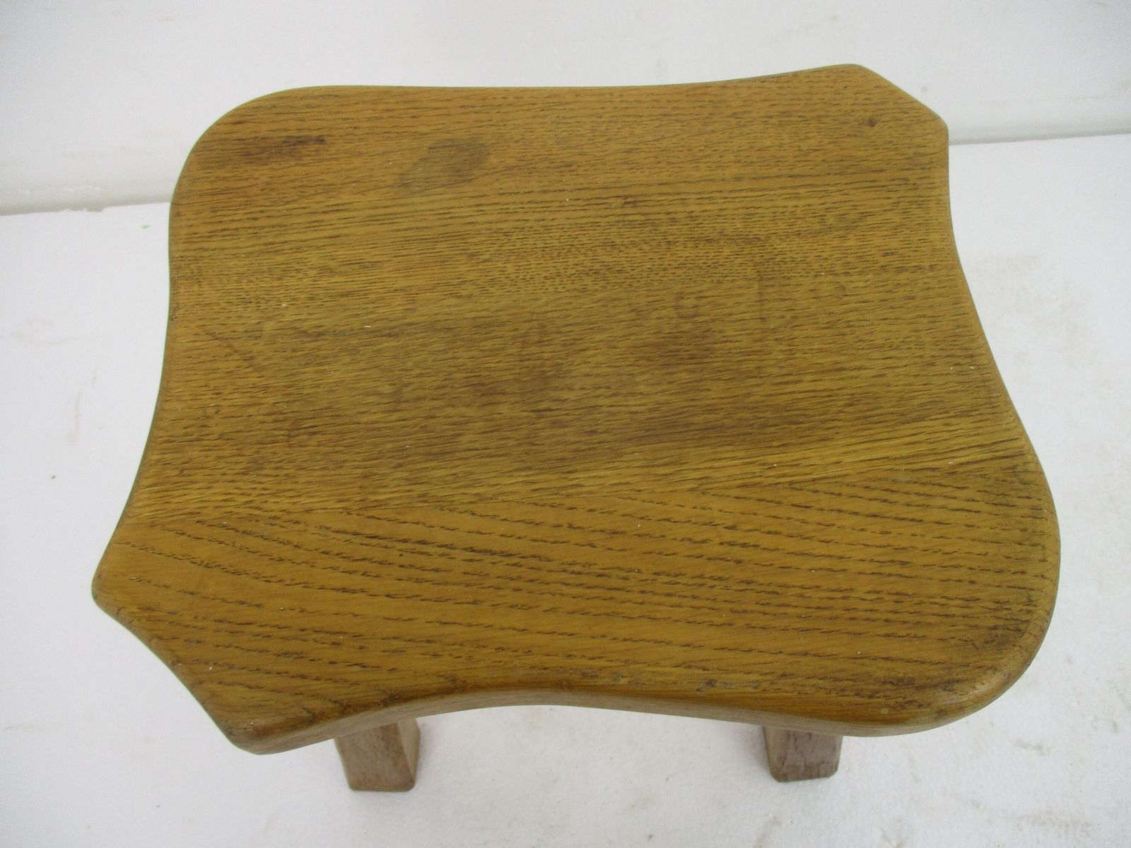 Vintage Hand Carved Wood Tripod Milking Stool Pedestal Table Plant Flower Bonsai photo vinterior