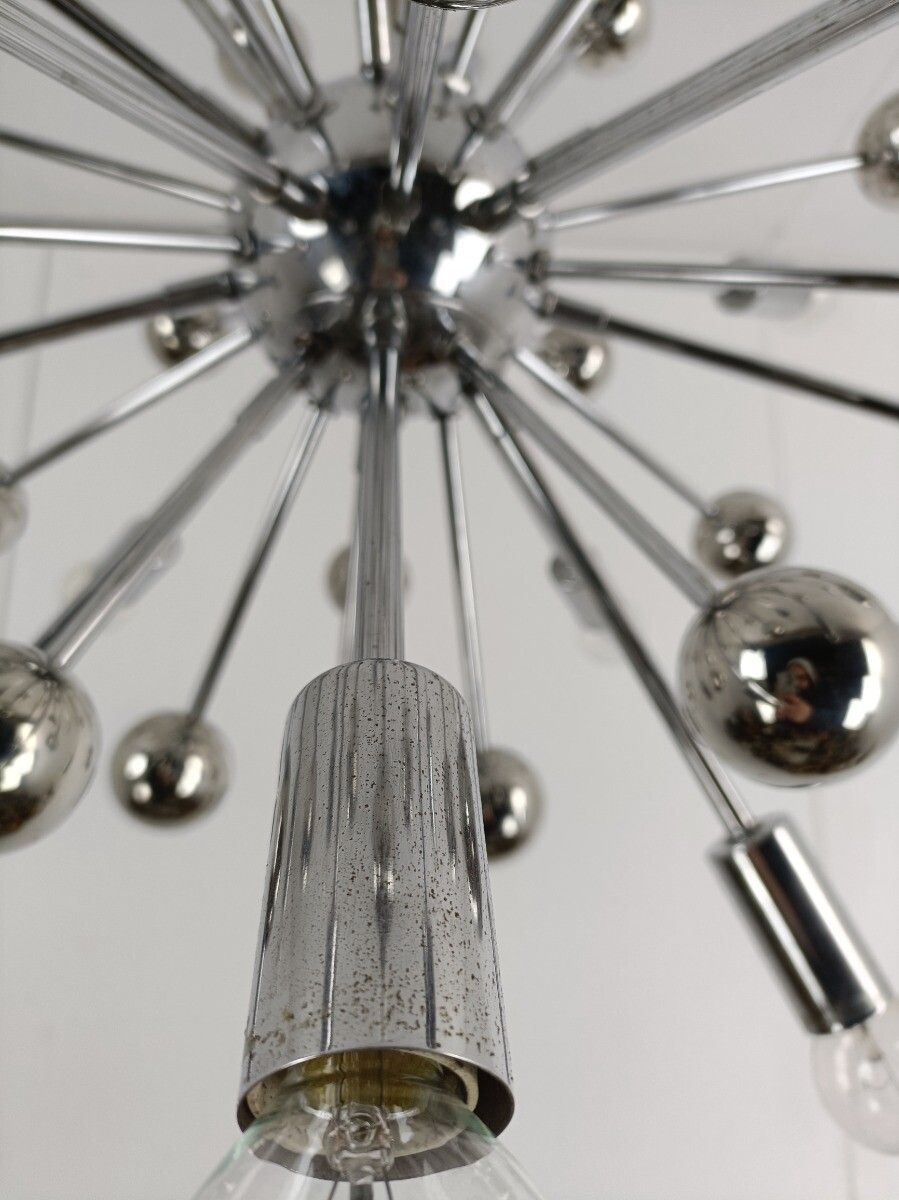 Impressive Sputnik Chandelier Modernist 20 Lights Metal Chrome Pop Art Vintage photo vintage