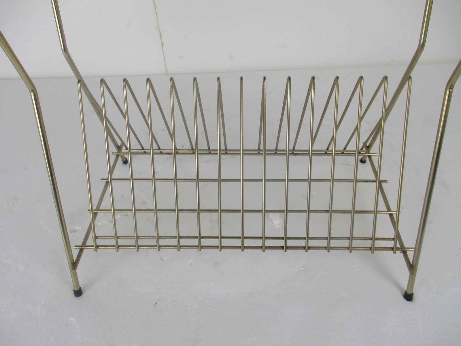 Atomic Perforated Wire Iron Cart Trolley Music Albums Side Table Mid Century M photo Furniture