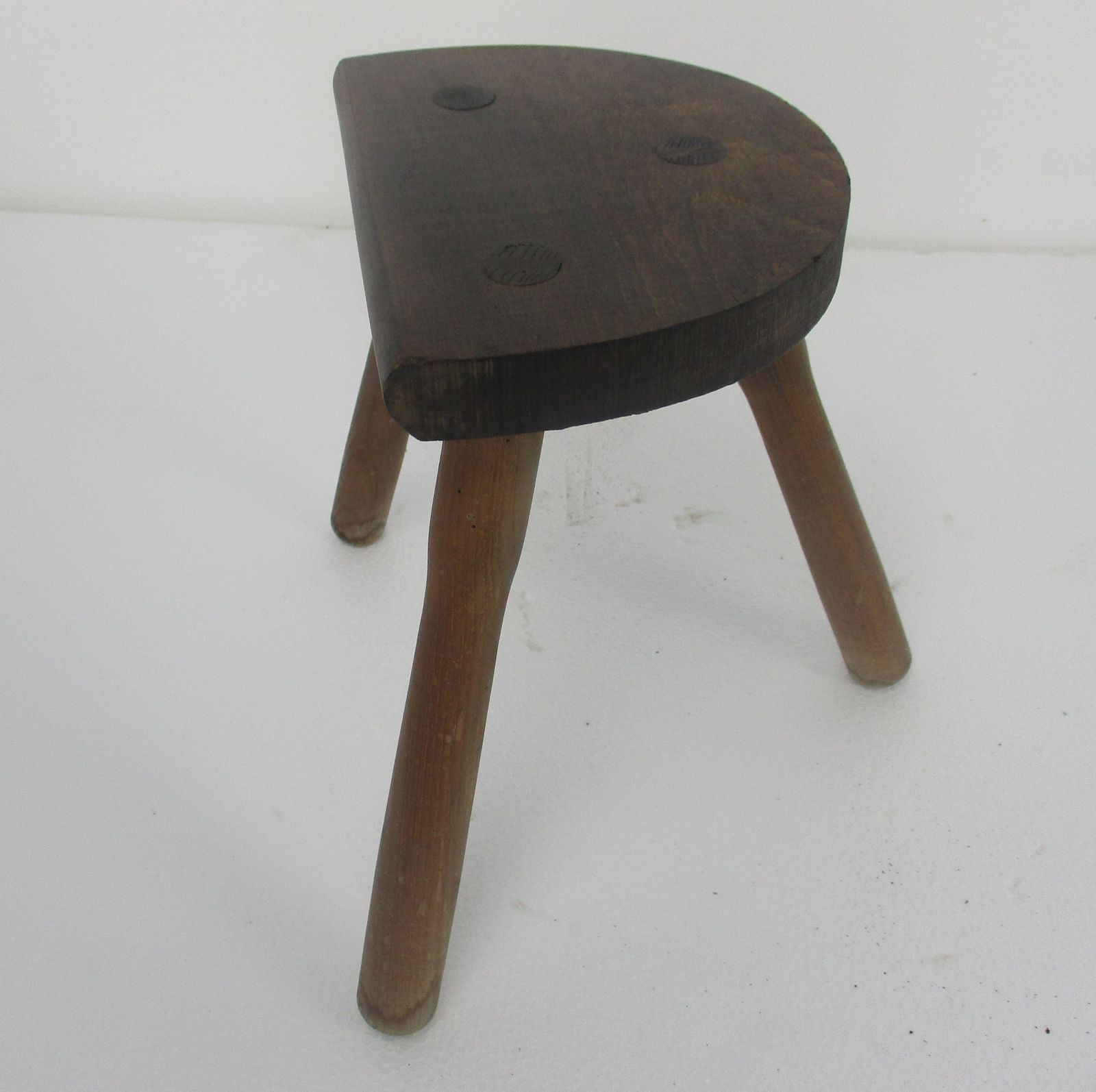 Vintage Hand Carved Wood  Milking Stool Pedestal Table Plant Flower Bonsai Stand photo furniture