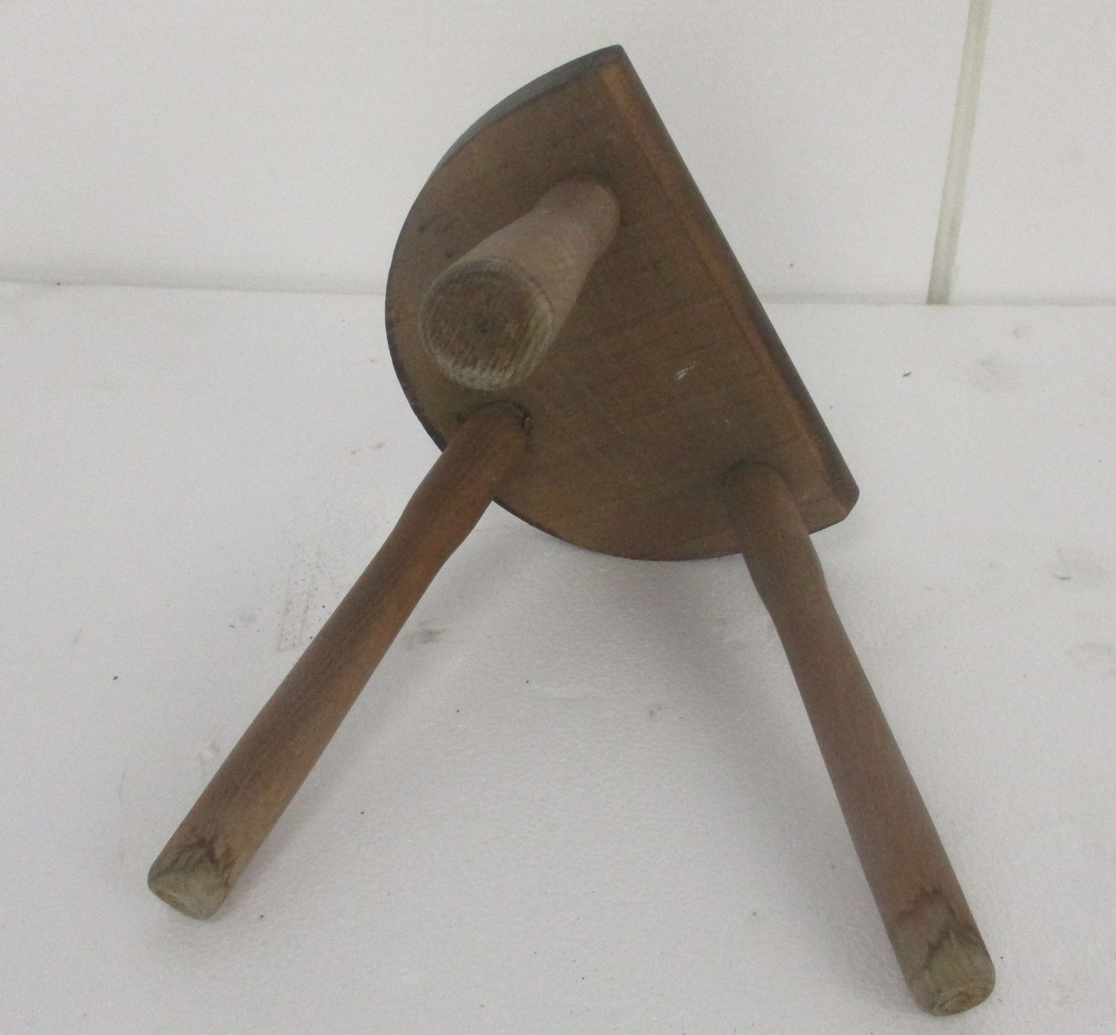 Vintage Hand Carved Wood  Milking Stool Pedestal Table Plant Flower Bonsai Stand photo vinterior